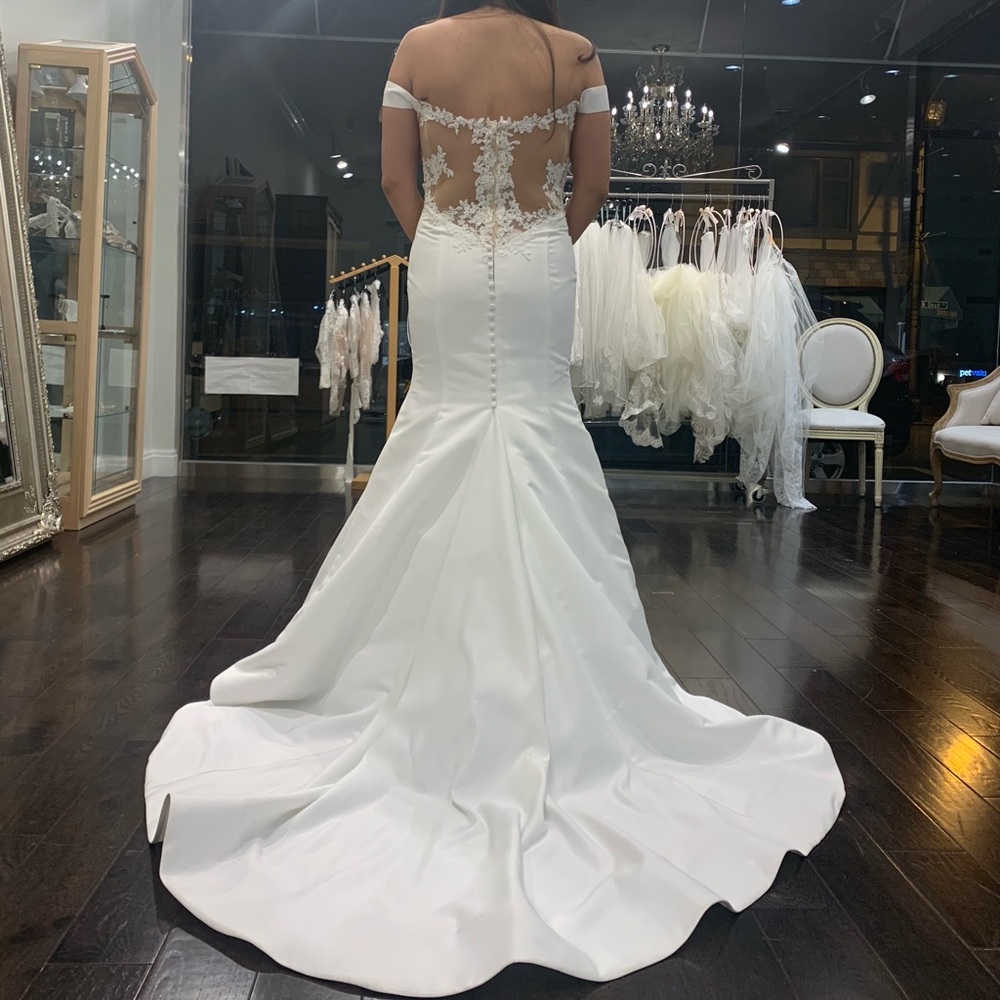 New custom Rivini dress with illusion lace back